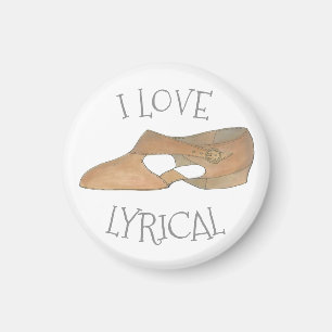Aimant I Love Lyrical Tan Modern Dance Enseignant Chaussu