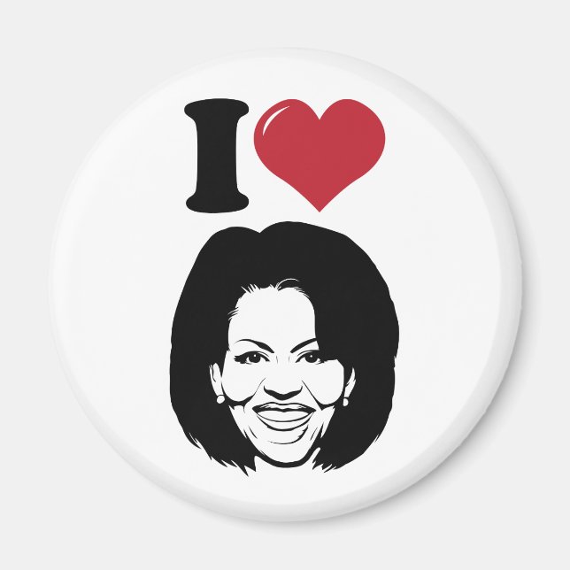 Aimant I Love Michelle Obama (Devant)