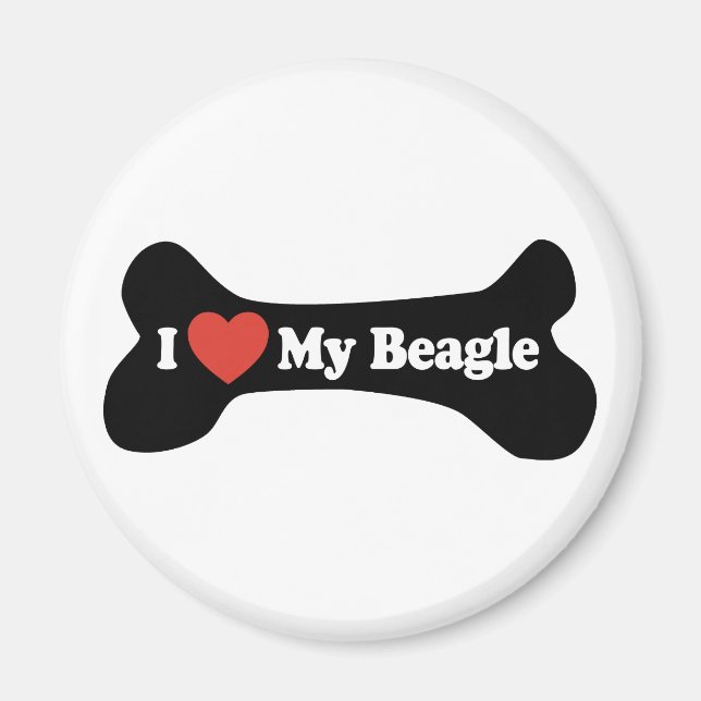 Aimant I Love My Beagle - Chien Bone (Devant)