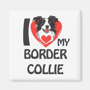 Aimant I Love My Border Collie - Amoureux des chiens mign