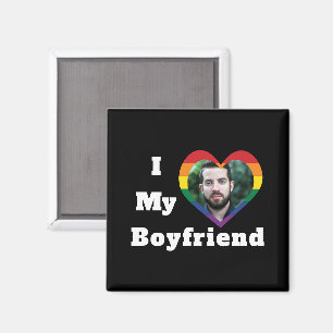 Aimant I Love My Boyfriend Gay pride LGBTQ Photo personna