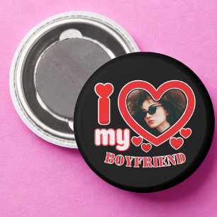 Aimant I Love My Boyfriend Photo personnalisée