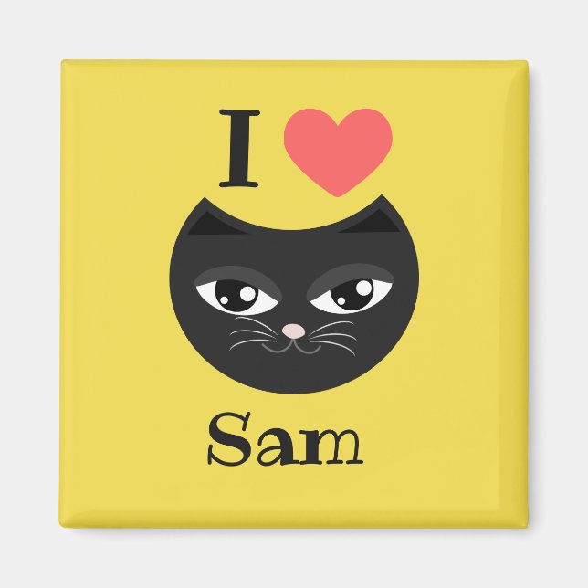 Aimant I love my cat (Devant)