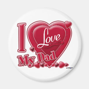 Aimant I Love My Dad rouge - coeur