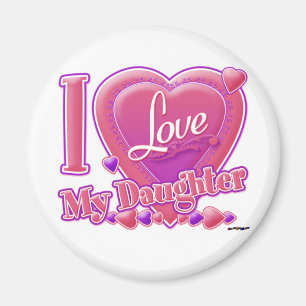 Aimant I Love My Daughter rose/violet - coeur