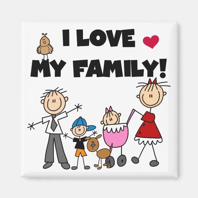 Aimant I Love My Family Tshirts and Gifts (Devant)