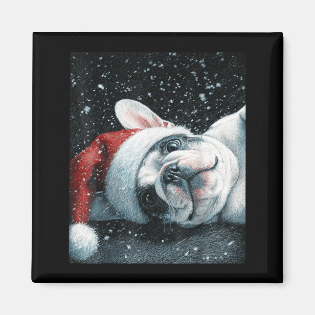 Aimant I Love My French Bulldog Christmas Cute  (Devant)