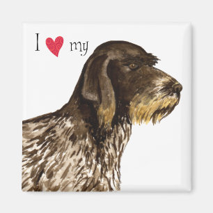 Aimant I Love my German Wirehaired Pointer