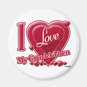 Aimant I Love My Grandchildren coeur rouge
