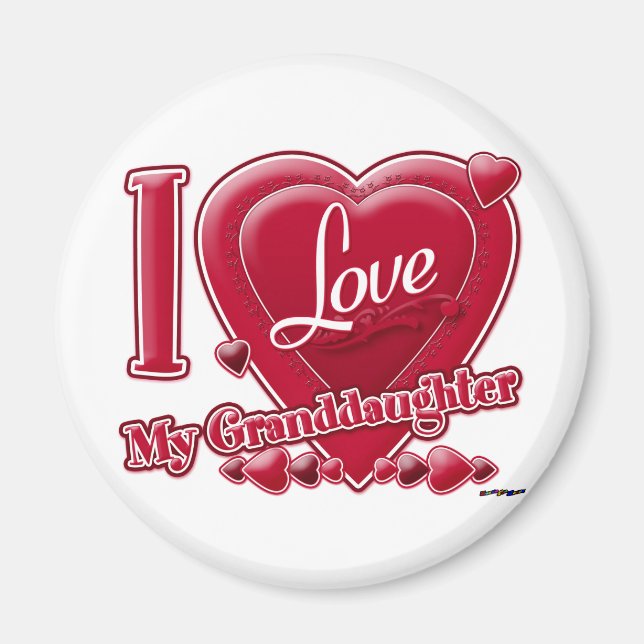 Aimant I Love My Grandgirl red - coeur (Devant)