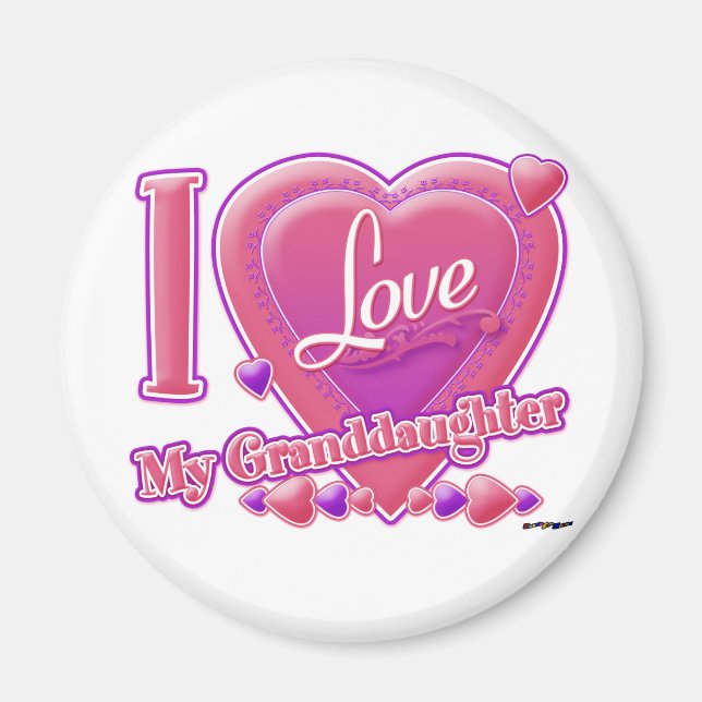 Aimant I Love My Grandgirl rose/violet - coeur (Devant)