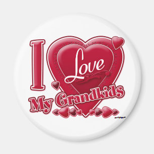 Aimant I Love My Grandkids rouge - coeur