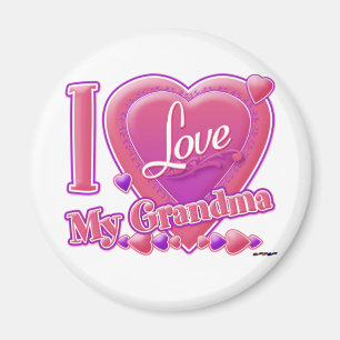 Aimant I Love My Grandma rose/violet - coeur