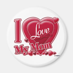 Aimant I Love My Mom red - heart