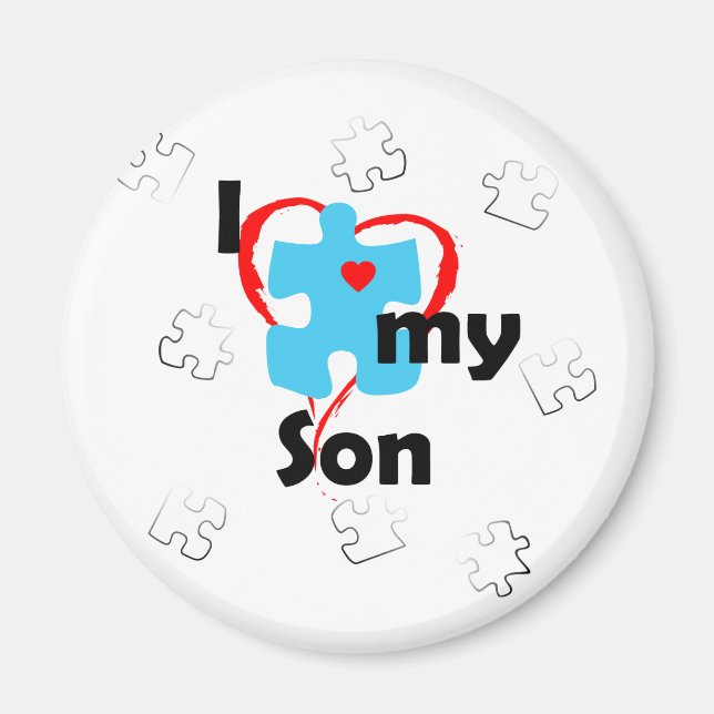 Aimant I Love My Son - Autisme (Devant)