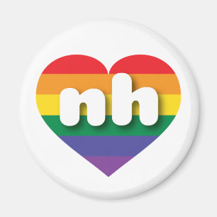 Aimant I Love New Hampshire Rainbow Heart