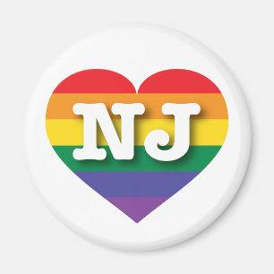 Aimant I Love New Jersey Rainbow Heart