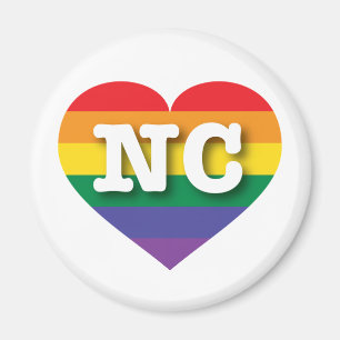Aimant I Love North Carolina Rainbow Heart