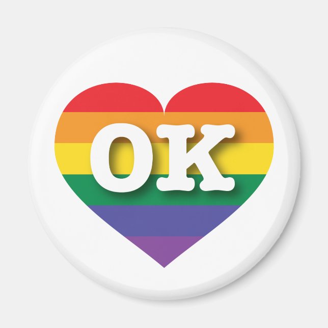 Aimant I Love Oklahoma Rainbow Heart (Devant)