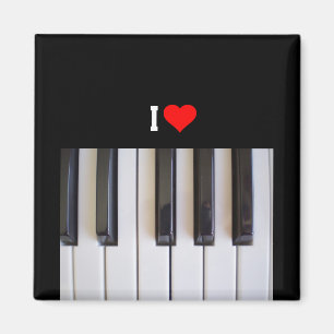 Aimant I Love Piano, design populaire coloré