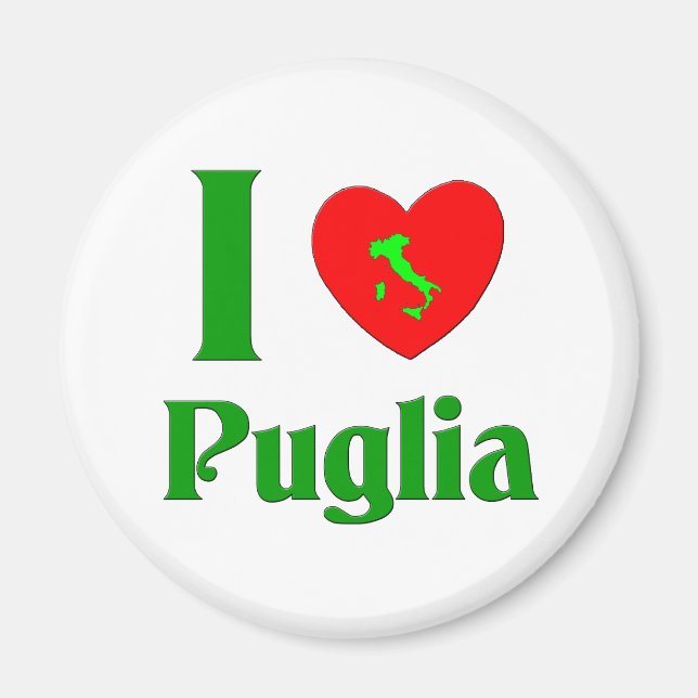 Aimant I Love Puglia Italie (Devant)
