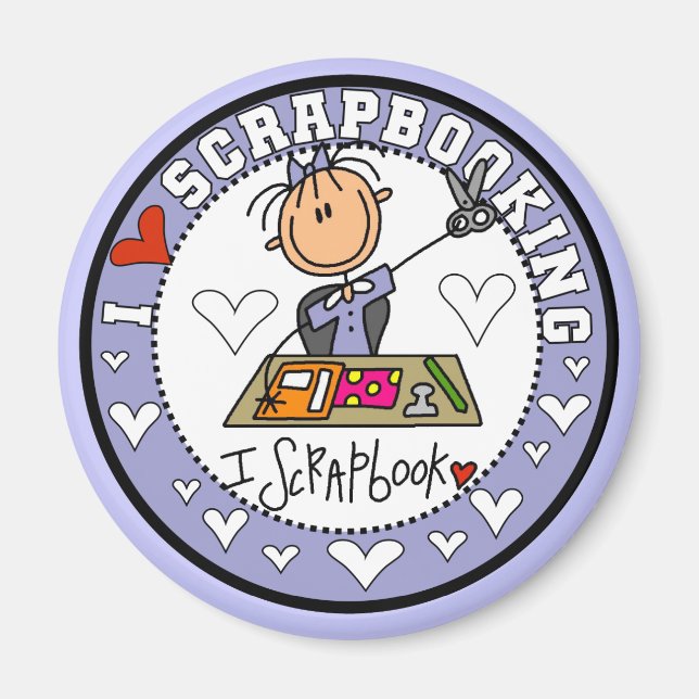 Aimant I Love Scrapbooking Tshirts et cadeaux (Devant)