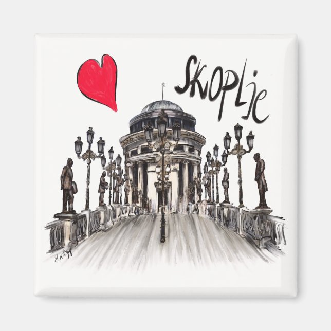 Aimant I love Skoplje (Devant)