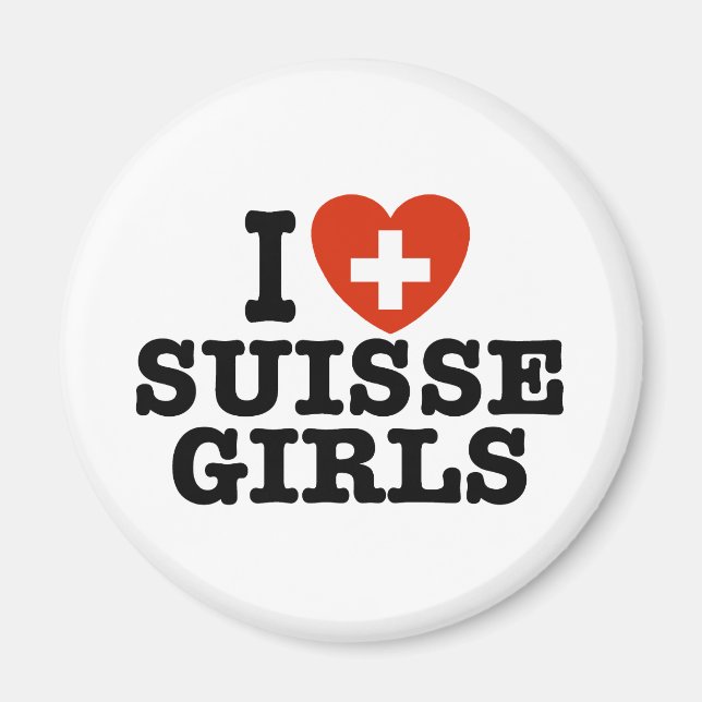 Aimant I Love Suisse Girls (Devant)