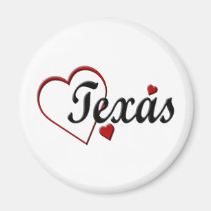 Aimant I Love Texas Hearts