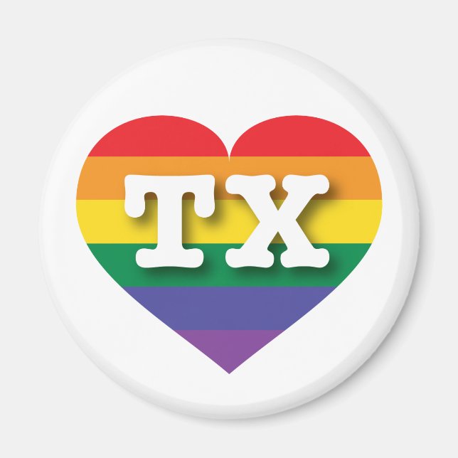 Aimant I Love Texas Rainbow Heart (Devant)