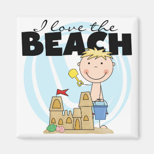 Aimant I Love the Beach Blond Boy Tshirts and Gifts