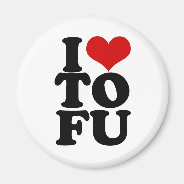 Aimant I Love Tofu Funny Vegan humour (Devant)