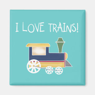 Aimant I Love Trains Tshirts et cadeaux