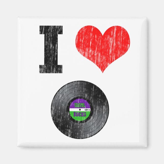 Aimant I Love Vinyl Records (Devant)