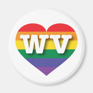 Aimant I Love West Virginia Rainbow Heart