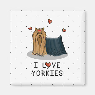 Aimant I Love Yorkies (I Love Yorkshire Terriers) coeur