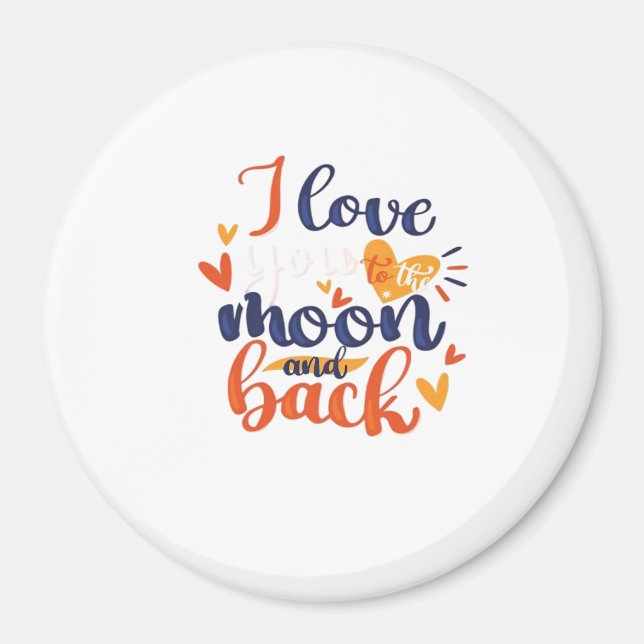 Aimant I Love You To The Moon And Back Modern Romantic De (Devant)