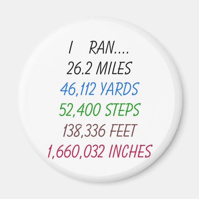 Aimant I Ran 26,2 miles (Devant)