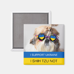 Aimant I support Ukraine I Shih Tzu Not Heart flag