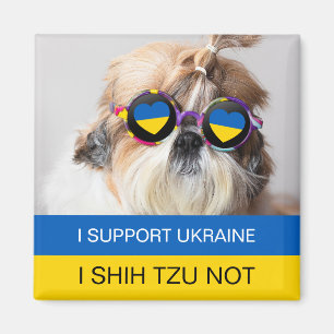 Aimant I support Ukraine I Shih Tzu Not Heart flag