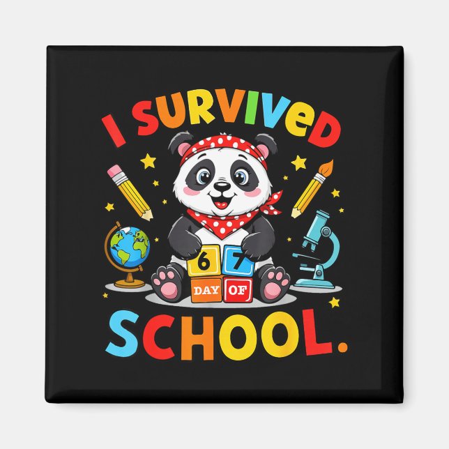 Aimant I Survived 67 Days Of School Funny Meme Teacher St (Devant)