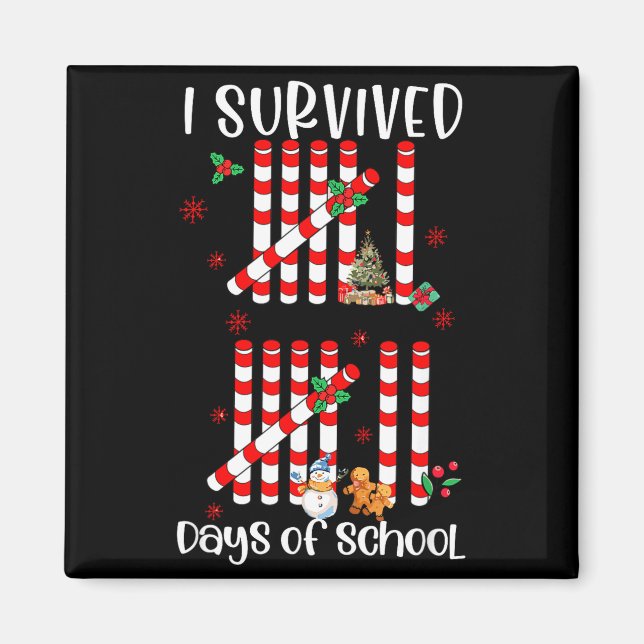 Aimant I Survived 67 Days Of School Funny Six Seven Xmas  (Devant)