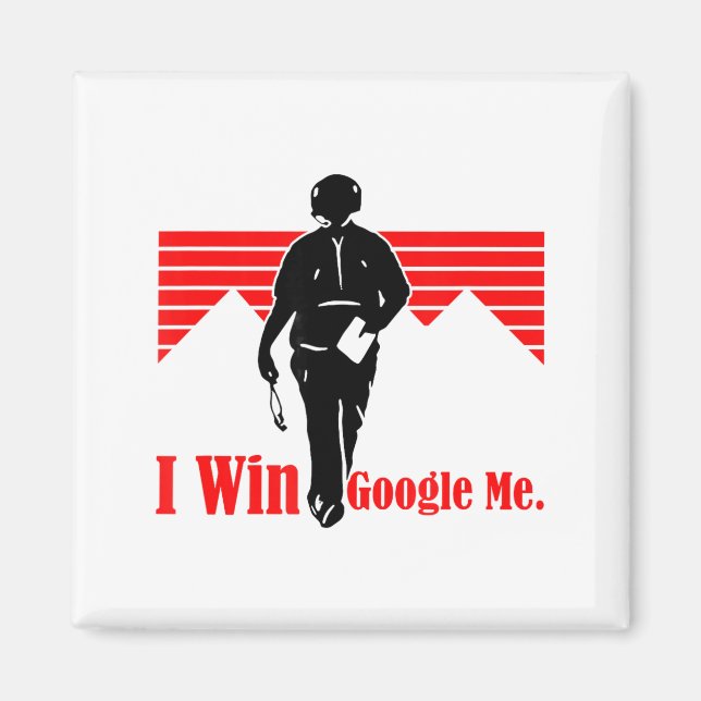 Aimant I Win Google Me Motivational Retro Silhouette Shir (Devant)