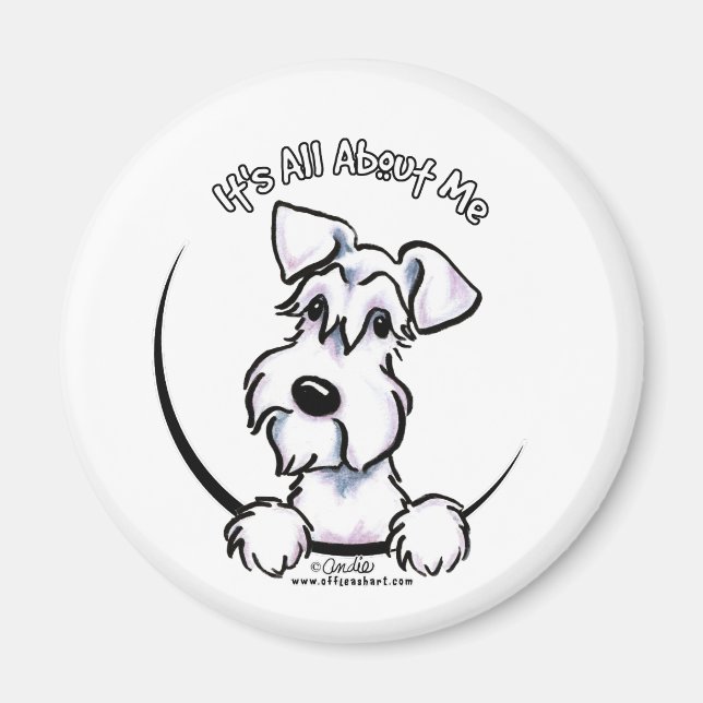 Aimant IAAM de Schnauzer blanc (Devant)