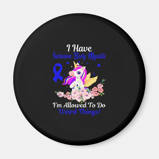 Aimant IBM Awareness Funny Unicorn Friend Family Support (Devant)