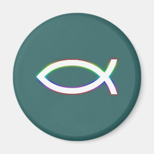 Aimant Ichthus - Symbole chrétien du poisson - Glissant