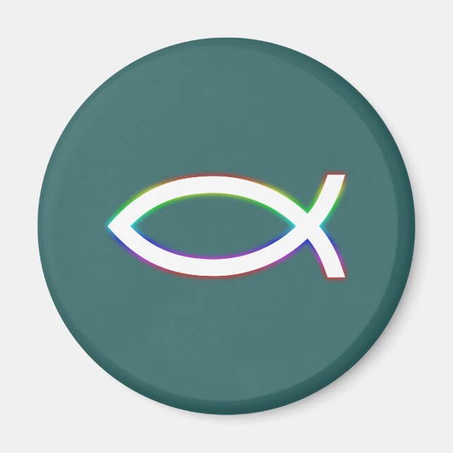 Aimant Ichthus - Symbole chrétien du poisson - Glissant (Devant)