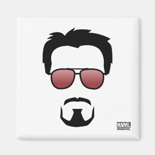 Aimant Icône de coiffure de Tony Stark avec lunettes de s