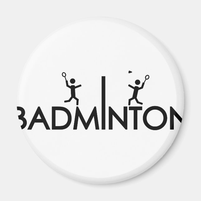 Aimant icône de texte du badminton (Devant)