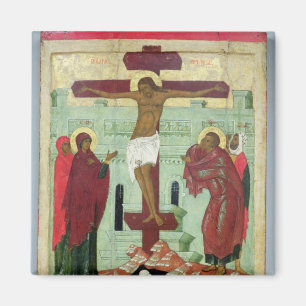 Aimant Icône dépeignant la crucifixion avec la Vierge